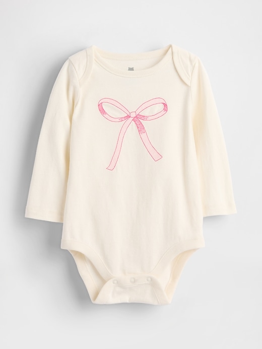 body en coton bio imprimé « premiers coups de cœur de bébé »