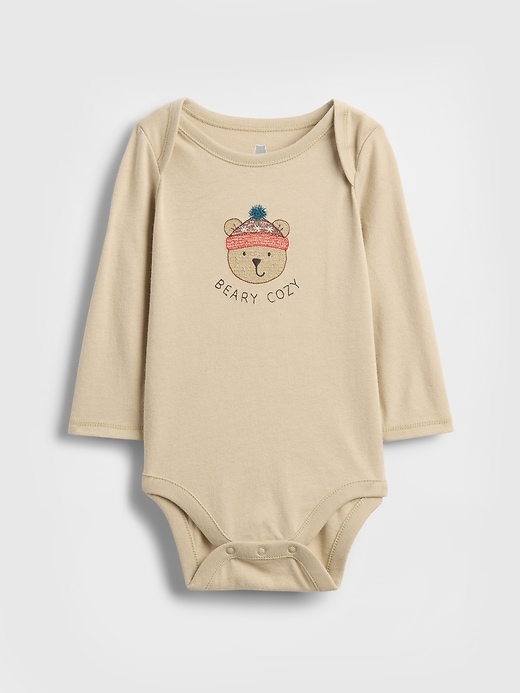 body en coton bio imprimé « premiers coups de cœur de bébé »