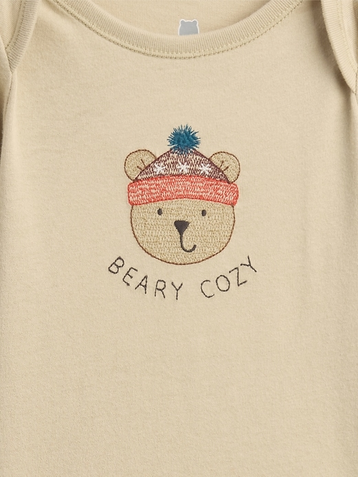 body en coton bio imprimé « premiers coups de cœur de bébé »