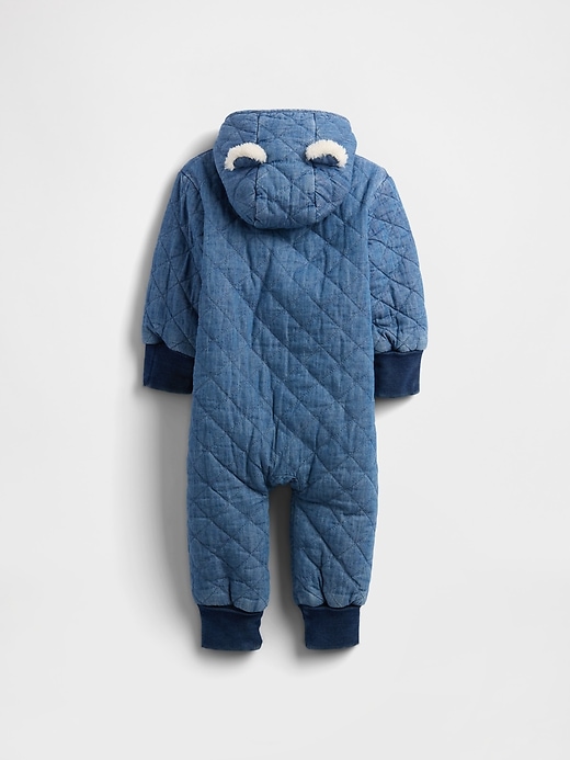 combinaison bébé matelassée en denim douillette