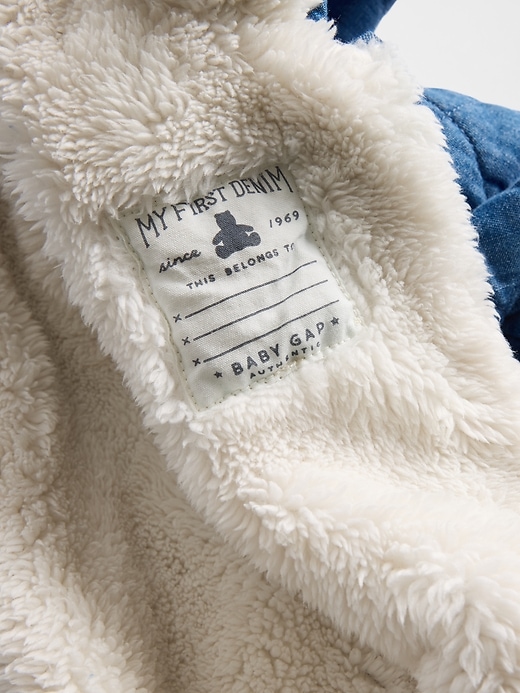 combinaison bébé matelassée en denim douillette