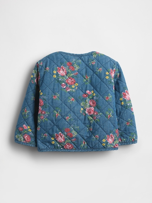 veste matelassée en jean à fleurs pour bébé