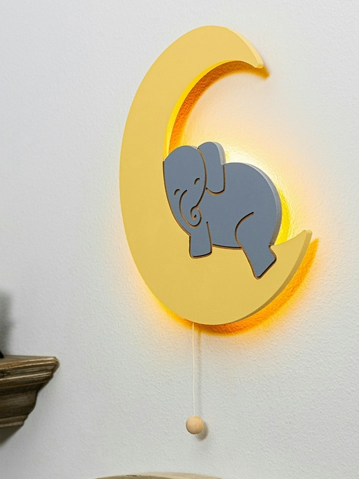 applique murale lumidreams Éléphant sur la lune