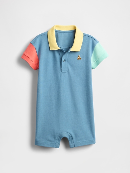 maillot de bain une pièce short baby piqué polo