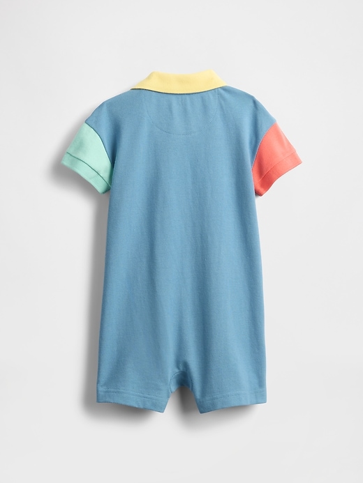 maillot de bain une pièce short baby piqué polo