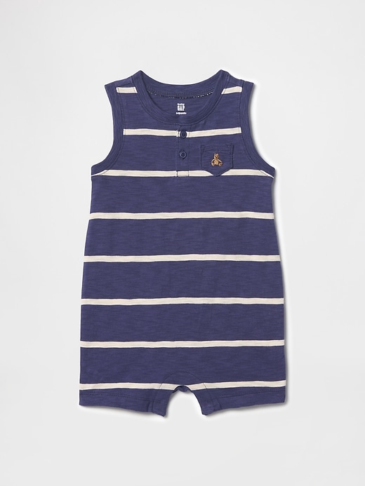 combinaison courte en coton biologique pour bébé