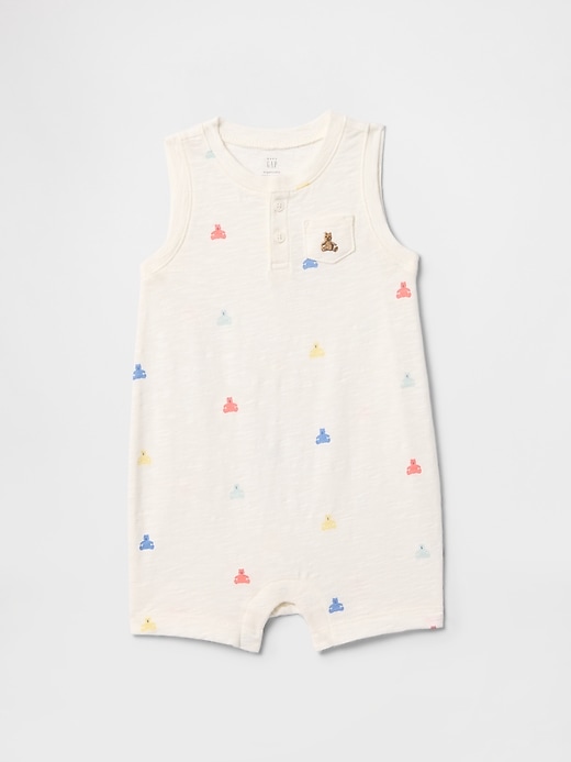 combinaison courte en coton biologique pour bébé