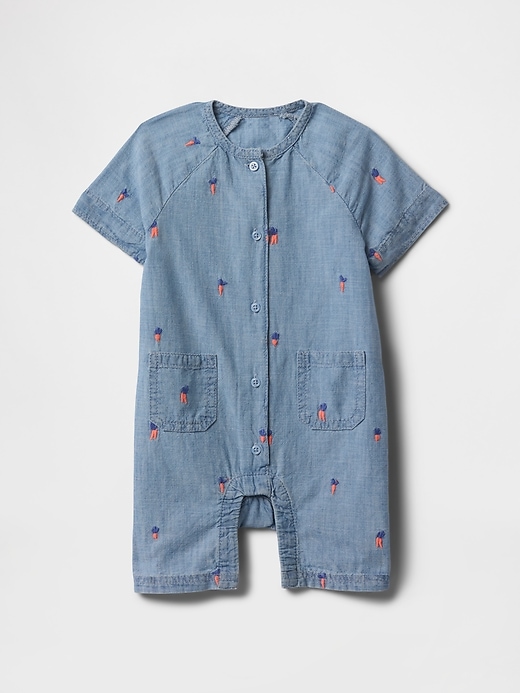 combinaison courte en chambray baby peter rabbit