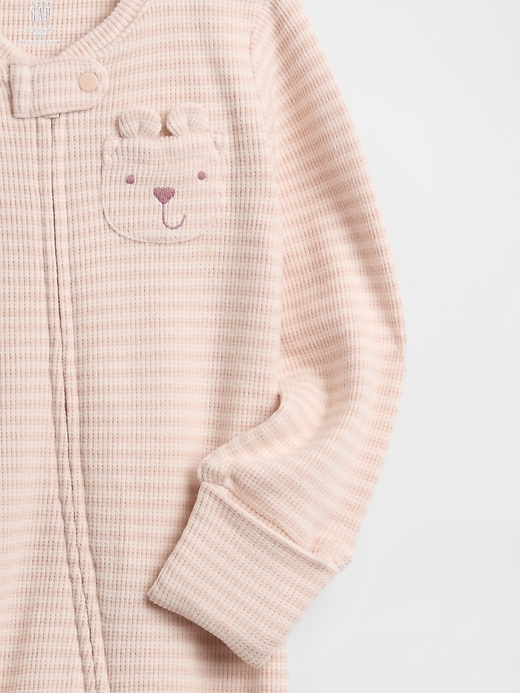 combinaison bébé softspun waffle bear pocket avec pieds