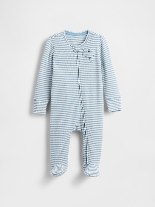 combinaison bébé softspun waffle bear pocket avec pieds
