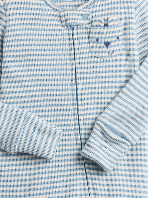combinaison bébé softspun waffle bear pocket avec pieds