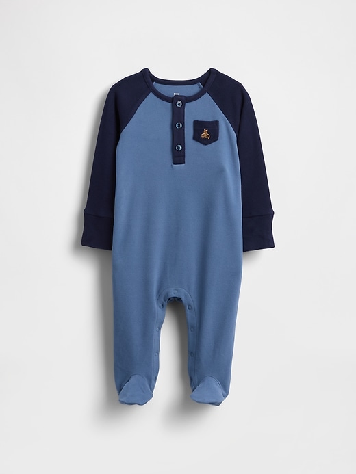 combinaison bébé douce et colorée à pieds henley