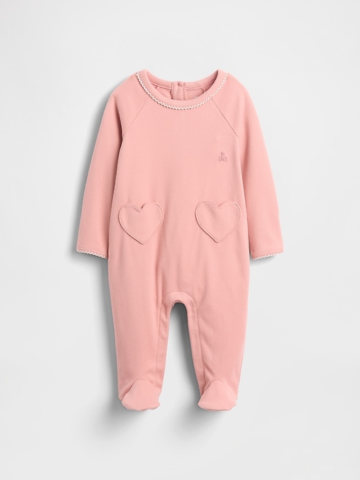combinaison bébé softspun à poche cœur et pieds