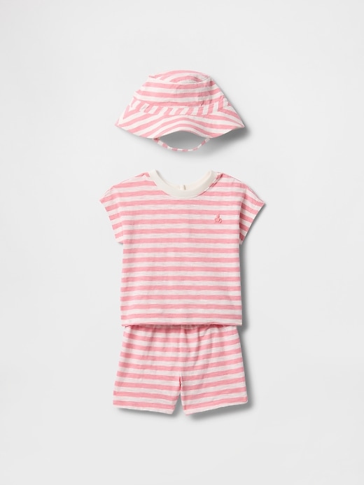 ensemble trois pièces en coton biologique pour bébé