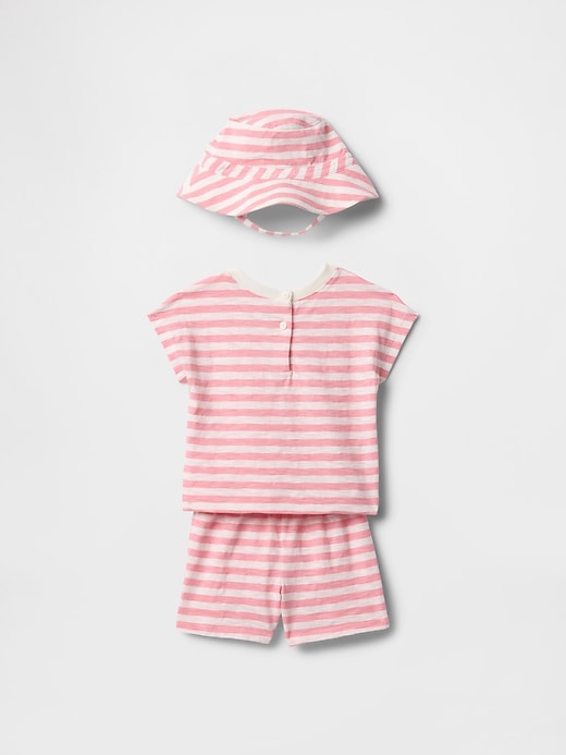 ensemble trois pièces en coton biologique pour bébé