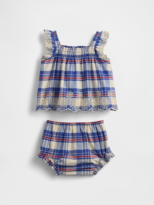 ensemble bébé en popeline à ourlet ajouré