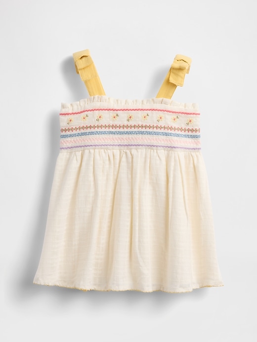 robe bébé brodée à bretelles nouées