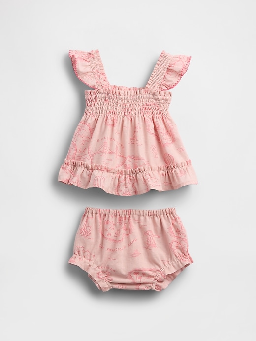 ensemble bébé en lin et coton toile
