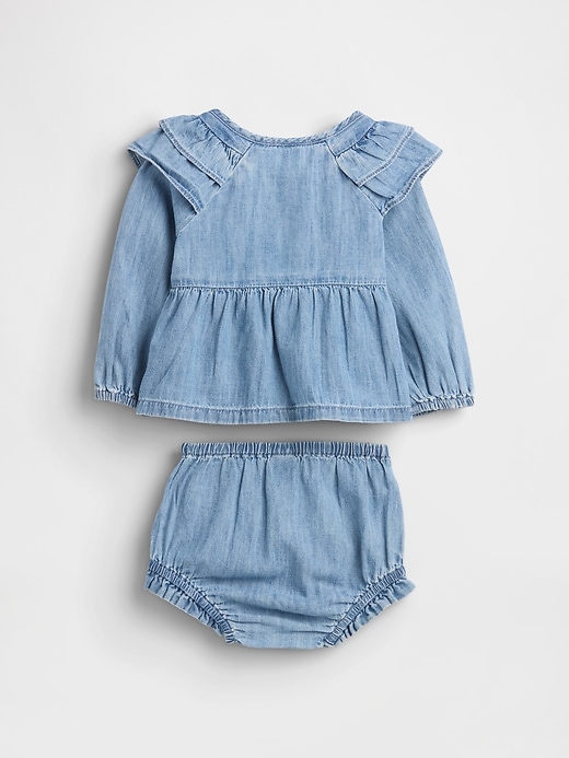 ensemble bébé en jean à volants