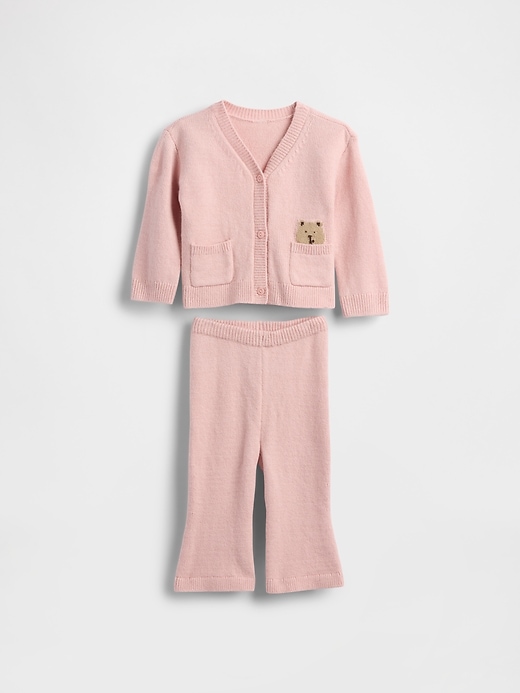 ensemble gilet-pull baby cashsoft à poche ours