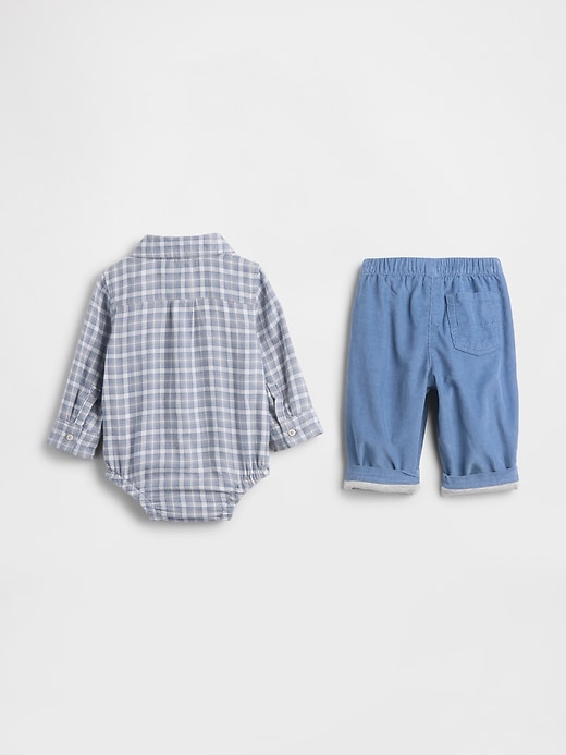 ensemble bébé en flanelle et velours côtelé