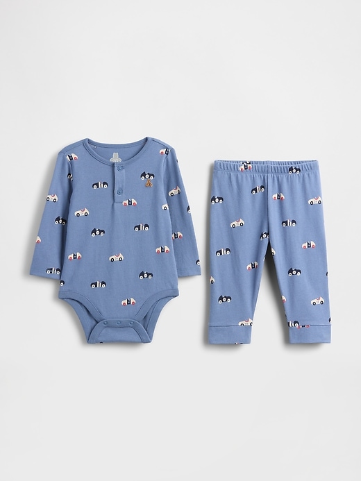 ensemble body en coton biologique « premiers coups de cœur de bébé »