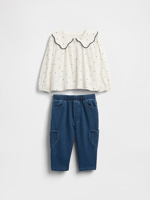 ensemble haut à col et pantalon à enfiler pour bébé