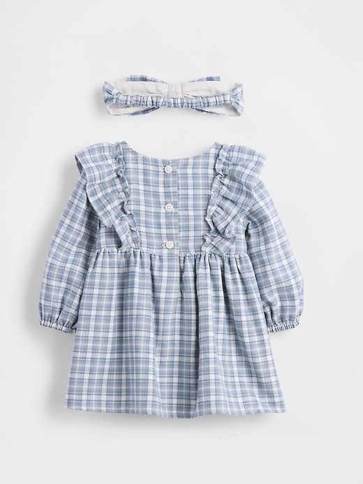 ensemble robe et nœud en flanelle pour bébé