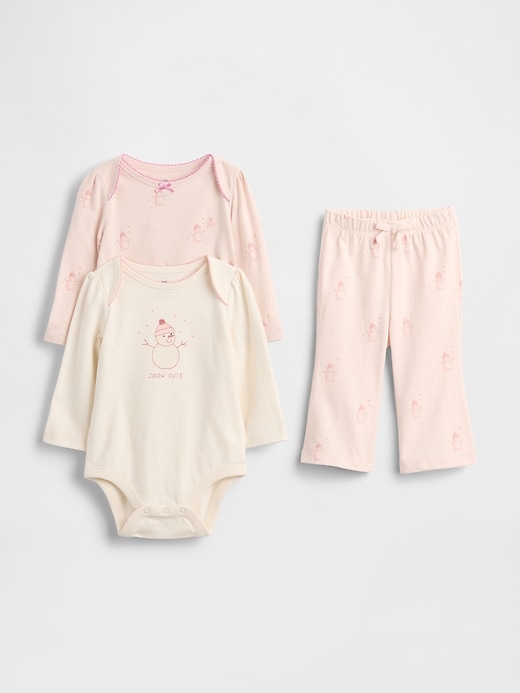 ensemble de 3 bodies en coton biologique pour bébé