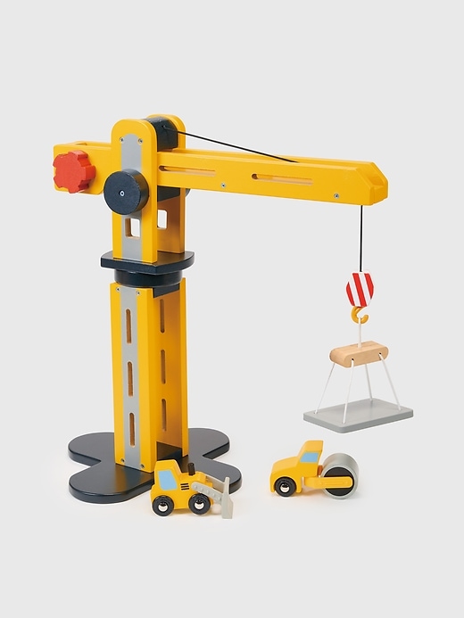 grue jaune pour tout-petits little builder