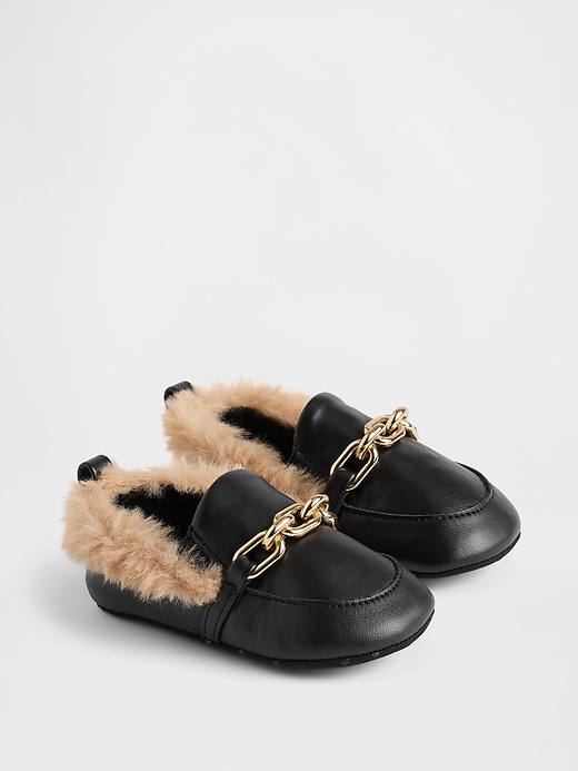 mocassins en fausse fourrure pour bébé