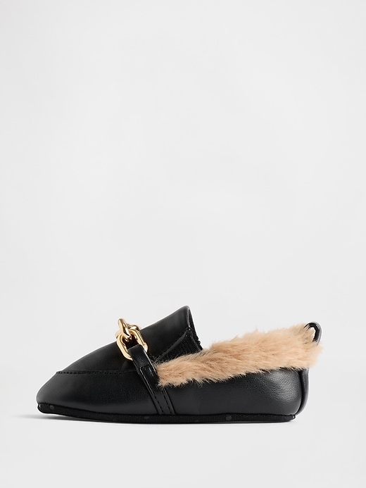 mocassins en fausse fourrure pour bébé