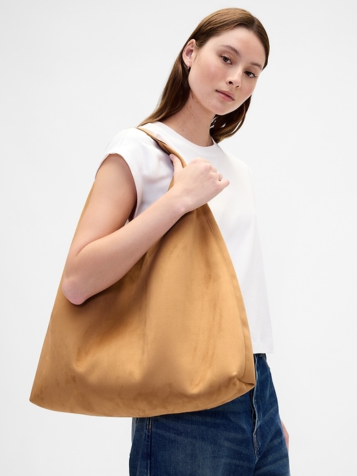 sac cabas souple en daim végétalien