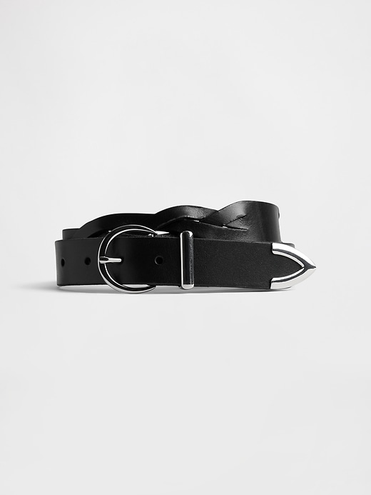 ceinture en cuir tressé