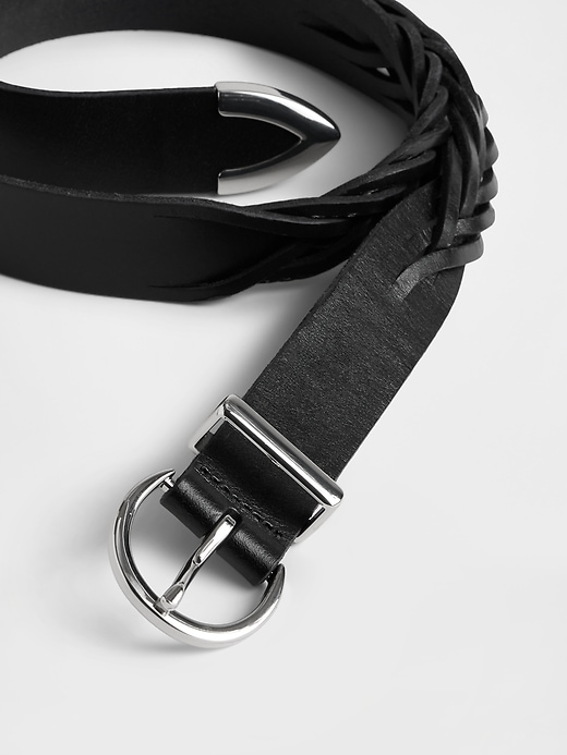 ceinture en cuir tressé