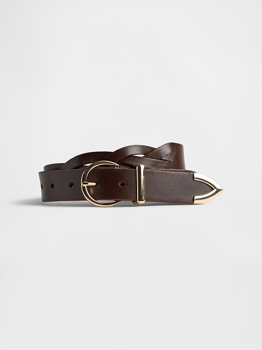 ceinture en cuir tressé