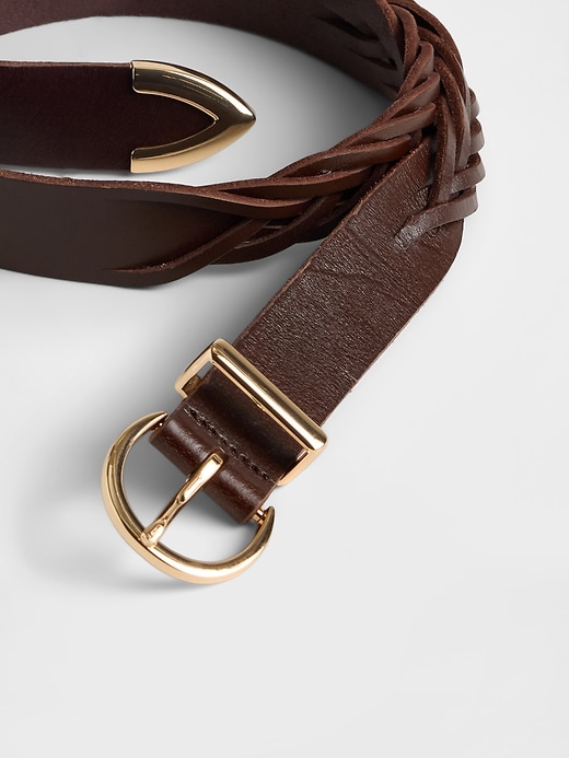 ceinture en cuir tressé