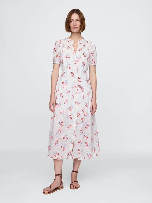 robe midi fleurie à plis gap × dÔen