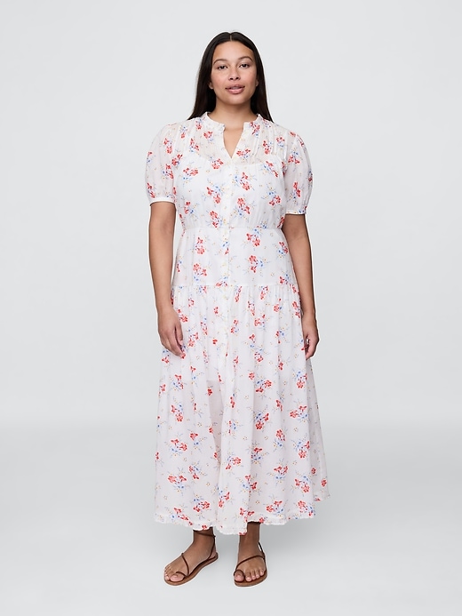robe midi fleurie à plis gap × dÔen