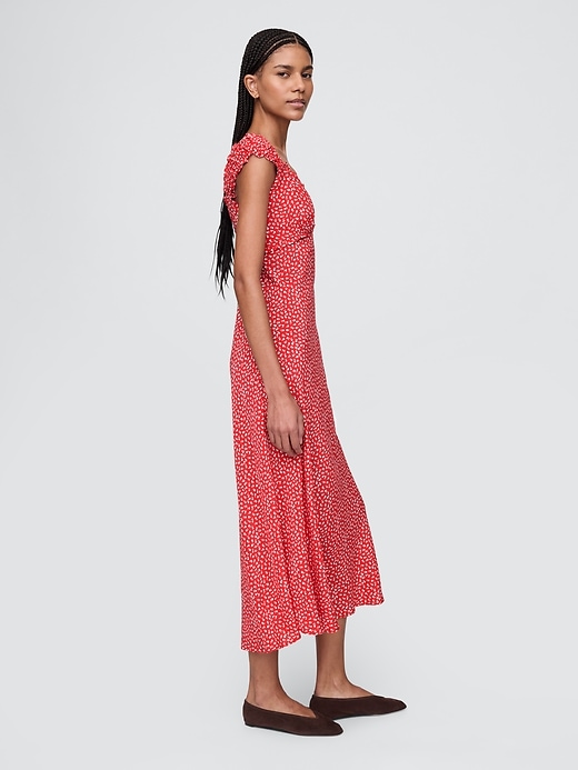 robe longue en crêpe à décolleté cœur
