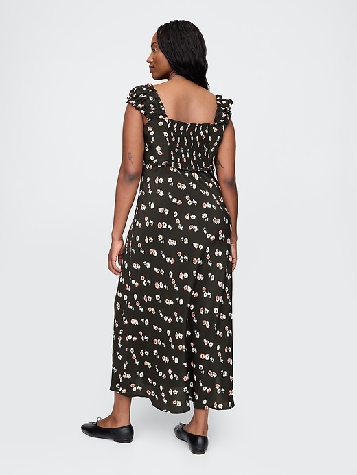 robe longue en crêpe à décolleté cœur