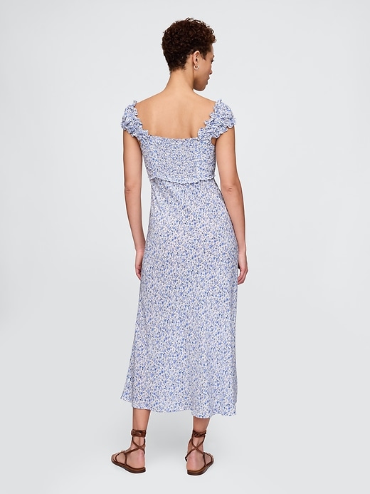 robe longue en crêpe à décolleté cœur