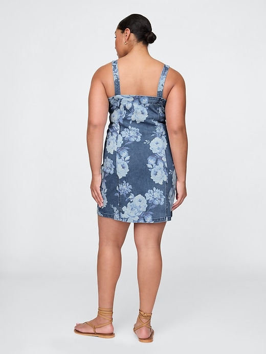 robe mini en jean à fleurs