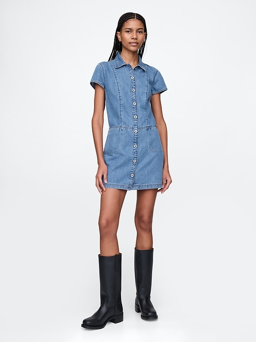 robe courte en denim ultra-doux
