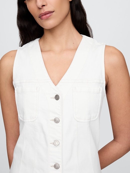 robe courte en jean à col v
