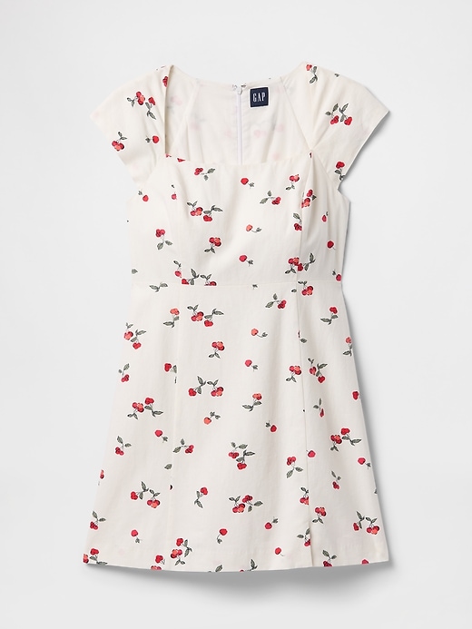 robe courte en lin mélangé à manches courtes