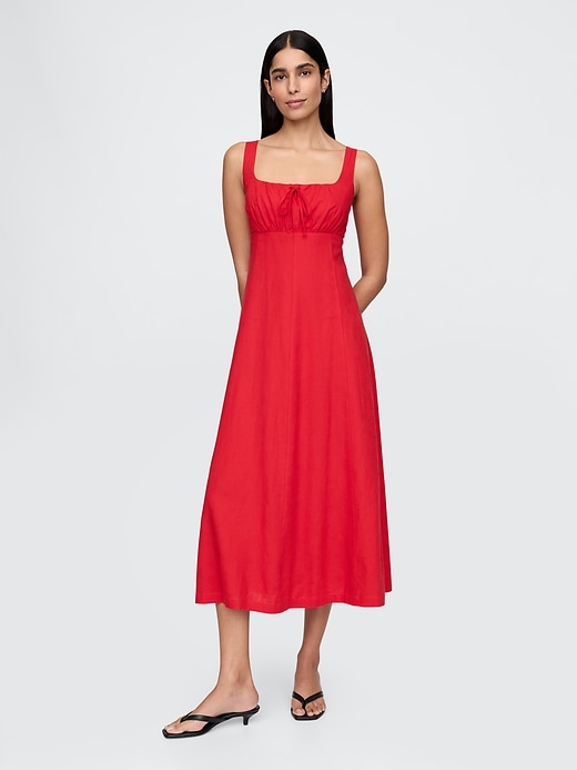 robe longue en lin mélangé