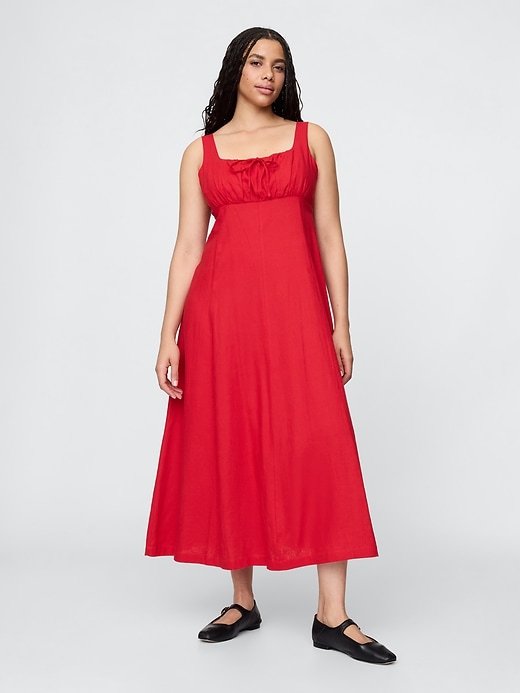 robe longue en lin mélangé