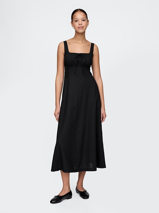 robe longue en lin mélangé