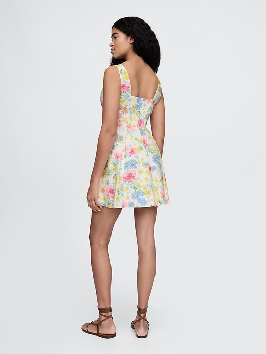 robe courte en lin mélangé